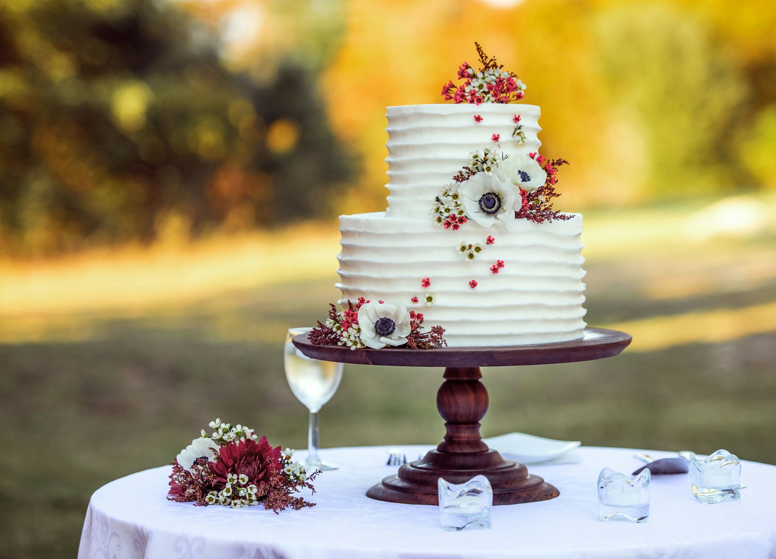 Tarta de boda con flores